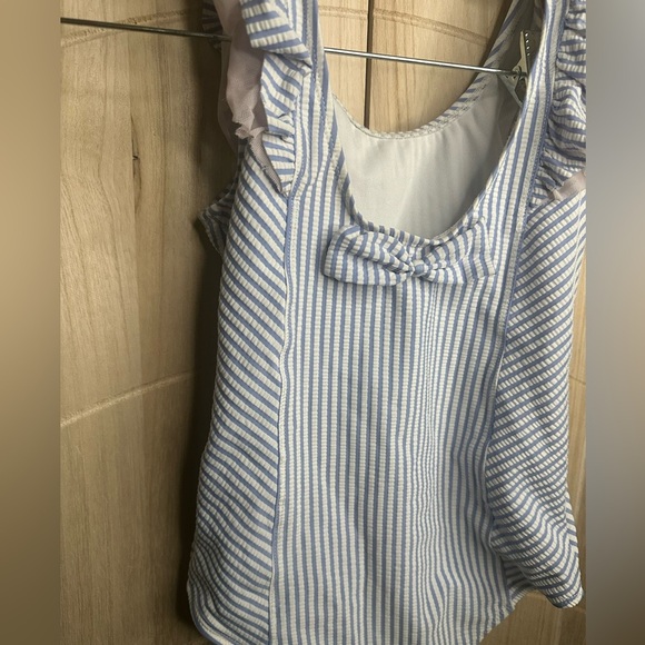 RUFFLE BUTTS VGUC Seersucker Waterfall One Piece Swimsuit size 8 - Picture 10 of 12